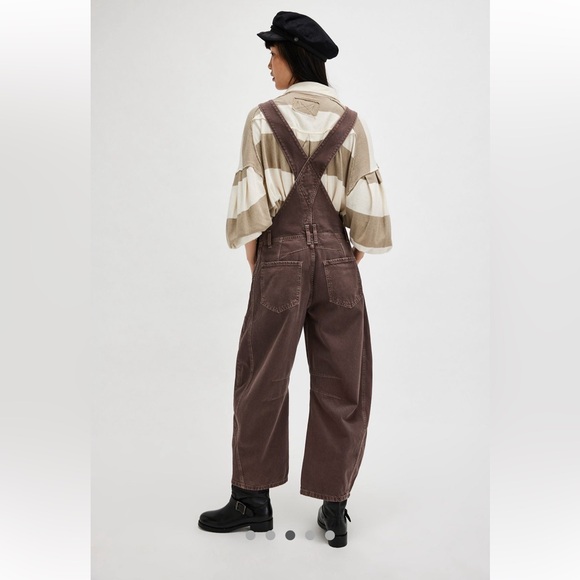 Free People We The Free Good Luck
Barrel Overalls-Chocolate Mousse-S-NWT - Picture 3 of 10